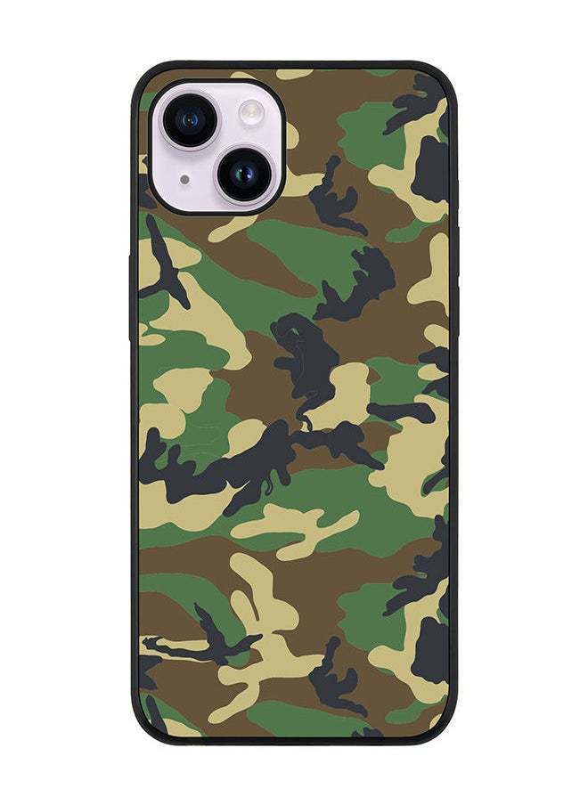 Stylizedd Rugged Black edge case for Apple iPhone 14 Plus Slim fit Soft Case Flexible Rubber Edges Anti Drop TPU Gel Thin Cover - Jungle Camo  - Image 1