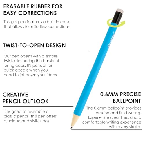 Grabie Erasable Gel Pens, 9 Colors Erasable Pens, Make Mistakes Disappear Colored Pens, Assorted Color Inks for Drawing Writing Planner,Gel Pens for Coloring - Image 3