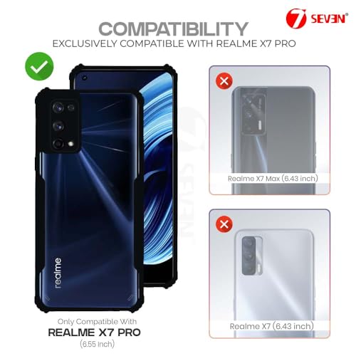 7-Seven 7SEVEN® Ipacky Back Cover for Realme X7 Pro Mobile Back Case Shock Proof Design Camera Edges Protection Crystal Clear Phone Case Precise Cutouts Matte Black Soft Bumper Phone Cover - Image 2