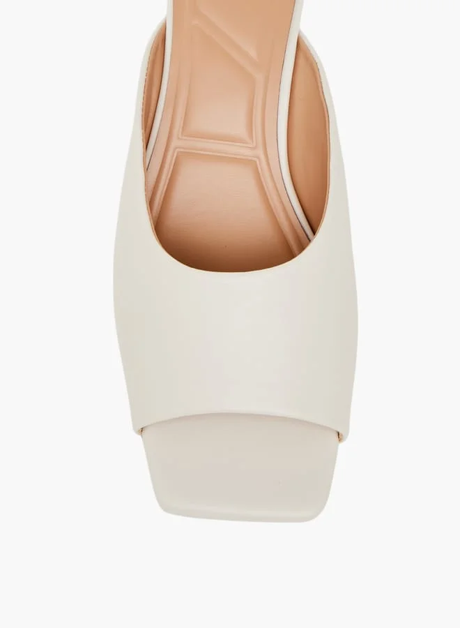 سيليست Women's Solid Slip-On Sandals with Kitten Heels