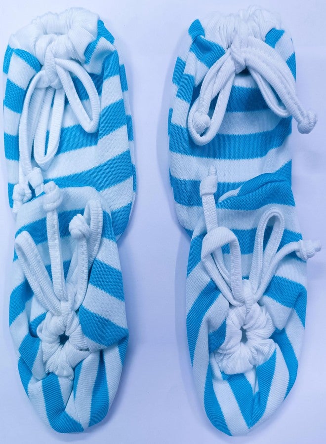 CUTEABLY Newborn Cotton Baby Mittens and Booties Set, Striped Socks, 0-6 Months, Unisex (PACK OF 4) - Image 3