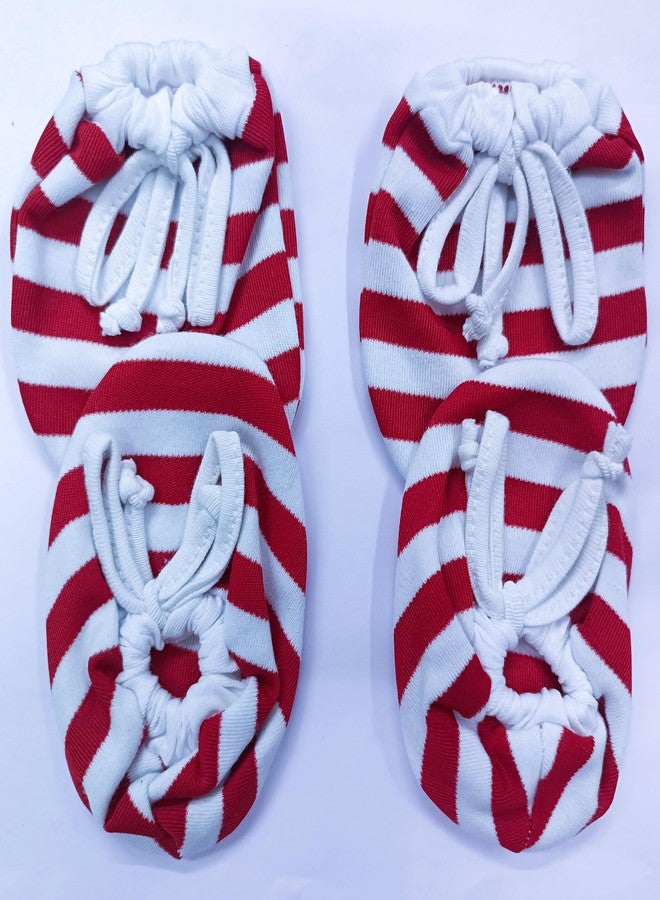 CUTEABLY Newborn Cotton Baby Mittens and Booties Set, Striped Socks, 0-6 Months, Unisex (PACK OF 4) - Image 5