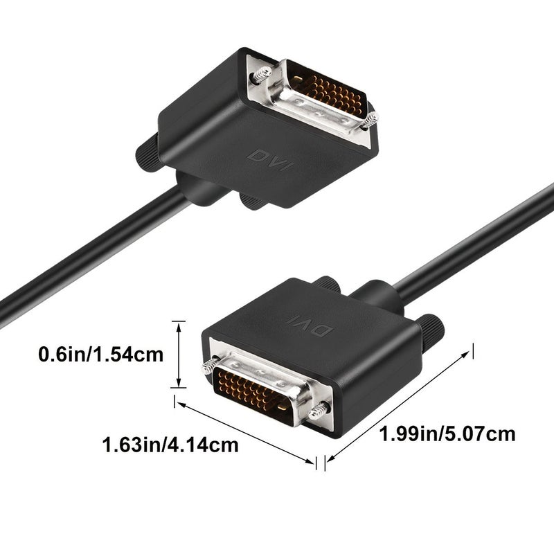 كابل DVI ذكر إلى ذكر بطول 3.3 قدم، كابل شاشة فيديو رقمي للحاسوب والتلفاز عالي الدقة وجهاز العرض والمسرح المنزلي - Image 3