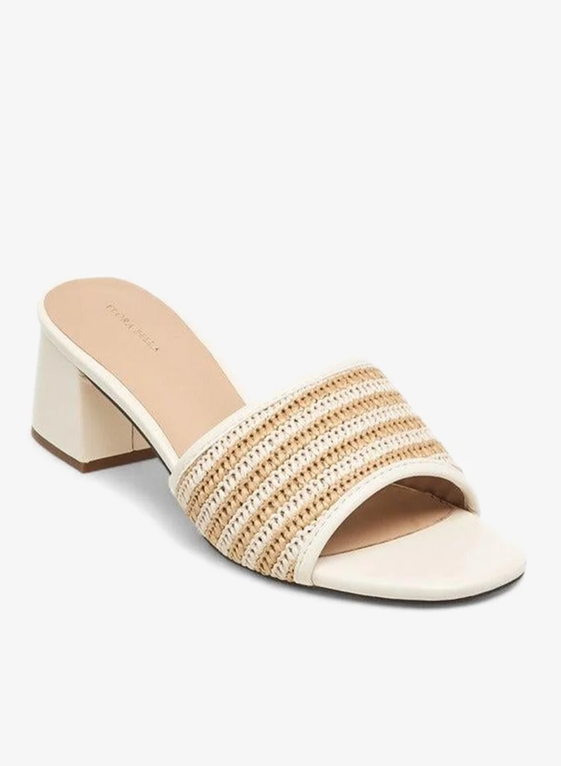 Women's Textured Slip-On Sandals with Block Heel