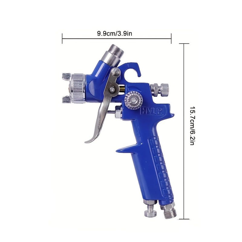 مسدس رش عالي السرعة ومنخفض الضغط من طراز Blue H2000 بمقاس فوهة 0.8 مم مع منظم ضغط هواء، مخصص لصيانة السيارات والإصلاحات العامة - Image 2