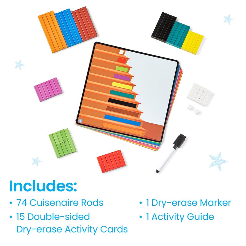 hand2mind Cuisenaire Rods: Early Math Activity Set â€“ Teaching Fraction Bars, Montessori Math Manipulatives, Math Teacher Must Haves Elementary, Kindergarten Homeschool Supplies - Image 2