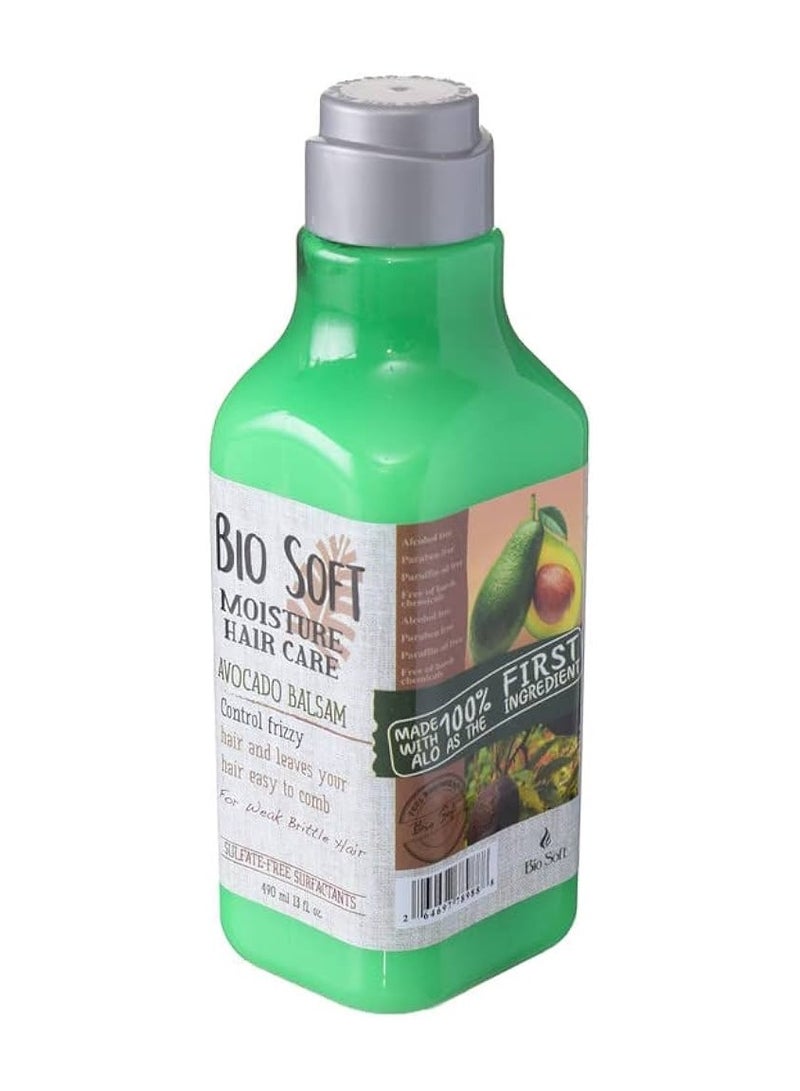 Bio Soft Balsam Avocado Moisture Hair Care For Brittle - 490 ML - Image 1