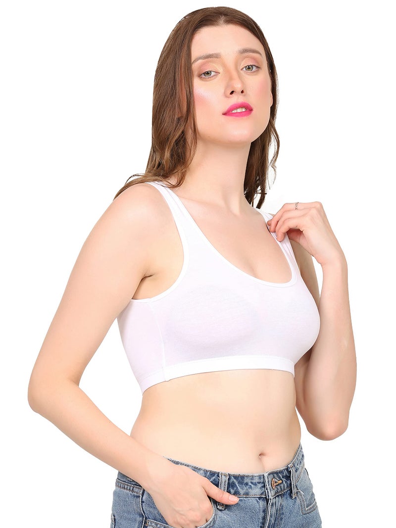 Mysha Cotton Full Coverage Non Padded Wire Free Air Sports Bra for Women (Pack of 2, Size-38) - Image 4