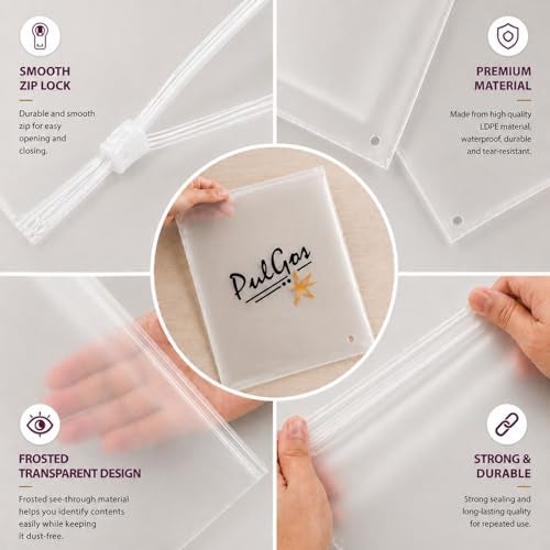 PulGos Premium Saree Covers Pack of 10 with Zip | Saree Storage Bags & Wardrobe Organiser | Transparent Clothes Storage Cover | Easy Visibility & Quick Access (35 x 35 cm) - Image 2