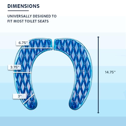 Morvat Gel Toilet Seat Cushion, Washable Padded Riser Cushion for Toilets & Commode Chair, Maximum Pain Relief Comfort & Support, Adhesive Raised Donut Pad for Elderly & Handicapped, Blue, Elongated - Image 4
