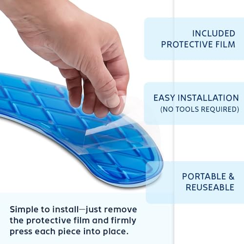 Morvat Gel Toilet Seat Cushion, Washable Padded Riser Cushion for Toilets & Commode Chair, Maximum Pain Relief Comfort & Support, Adhesive Raised Donut Pad for Elderly & Handicapped, Blue, Elongated - Image 2