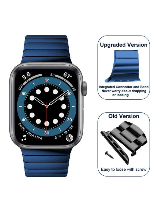 SHOPI - Stainless Steel Band for Apple Watch Series 1,2,3,4,5,6 & SE - Size 38mm/41mm/40mm Blue - Image 1