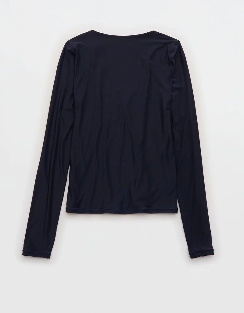 Aerie  SMOOTHEZ Long Sleeve Ruched Top for Women | Best Price UAE