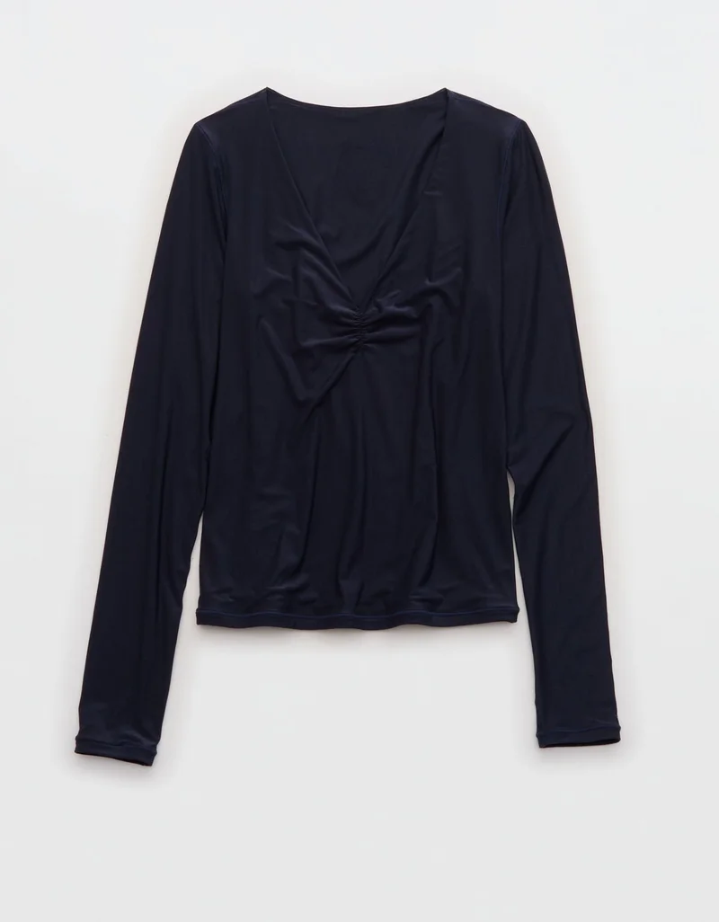 SMOOTHEZ Long Sleeve Ruched Top