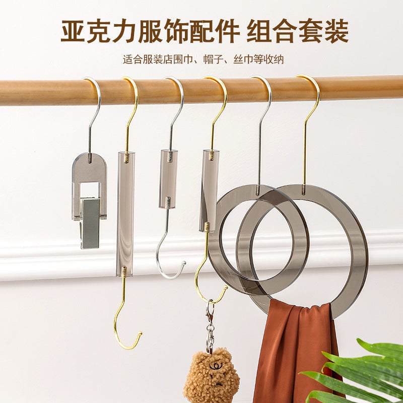 Acrylic Hanger Long S Hook Crystal Transparent Coat Hook Hook Sample Clip S Hook Clothing Store Scarf Coat Rack - Image 2