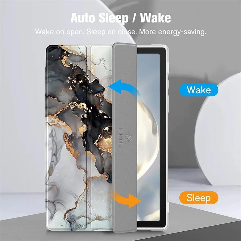 SYOSI Samsung Galaxy Tab A8 Case Slim Hybrid Shockproof Cover For 10.5 Inch 2022 Model Sm-X200, X205, X207 , Clear Back Shell With Auto Wake Sleep Cloudy Marble - Image 5