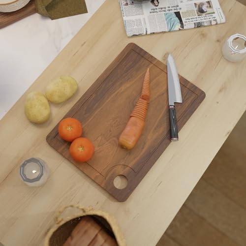 ETIQUETTE ART Sheesham Wood Cutting Boards for Kitchen, Heavy Duty Sheesham Wood Cutting Board with Juice Groove, Bamboo Chopping Board for, Vegetables, Friuts,Meat (Design 1) - Image 2