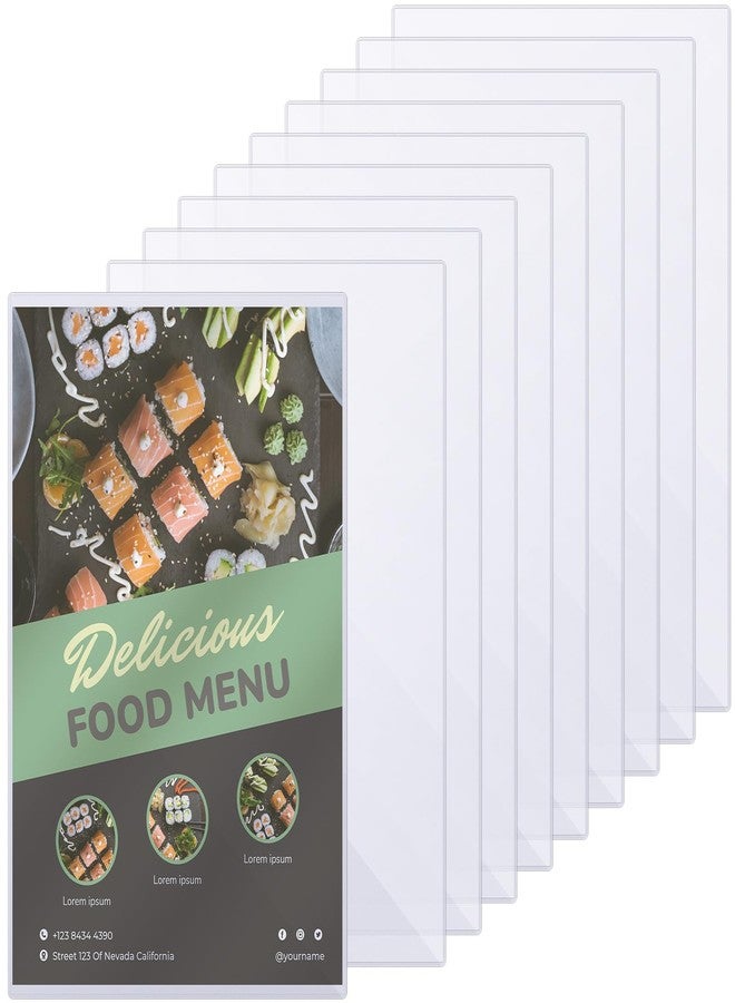 Henoyso 10 Pcs 11" x 17" Rigid Print Protectors, Heavy Duty Hard Plastic Sheet Page Protectors Crystal Menu Holder Clear Poster Sleeve Top Loading Frame for Magazine Photo Paper Poster Prints - Image 1