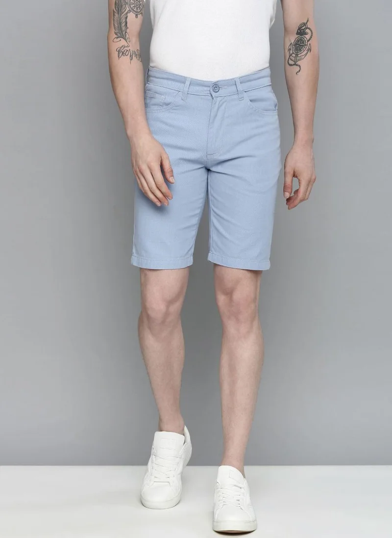 ذا انديان كراج كو Men Slim Fit Solid Mid-Rise Chino Shorts