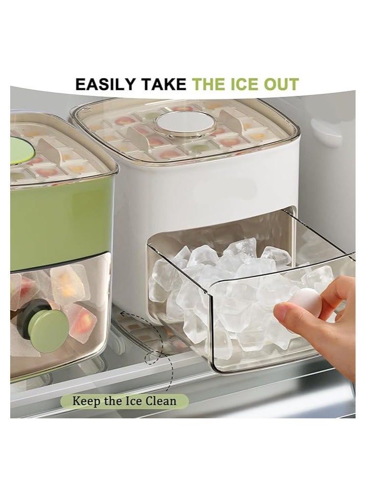 Arabest Ice Cube Tray with Lid and Bin Ice Cube Trays for Freezer Ice Tray Ice Mold Ice Maker Containers Box for Drinks Whiskey Beer Cocktail Coffee with 2 Trays and Ice Storage Bin Tweezers (White)  - Image 2