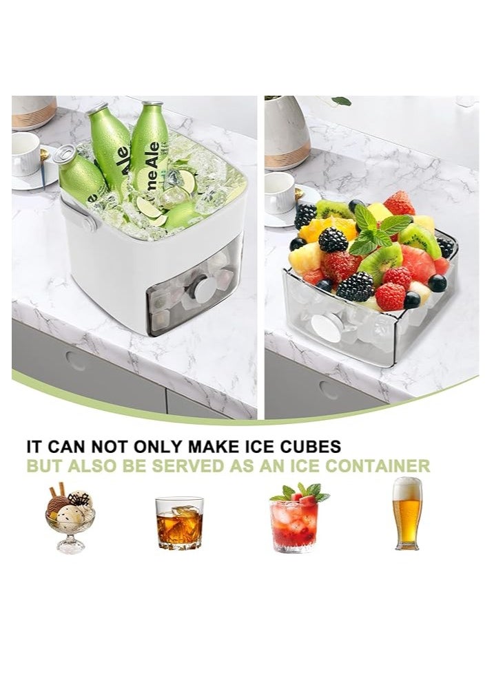 Arabest Ice Cube Tray with Lid and Bin Ice Cube Trays for Freezer Ice Tray Ice Mold Ice Maker Containers Box for Drinks Whiskey Beer Cocktail Coffee with 2 Trays and Ice Storage Bin Tweezers (White)  - Image 3