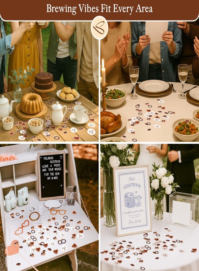 Stofinity Love Is Brewing Bridal Shower Decorations - 200 Pcs Coffee Themed Bridal Shower Decor, Engagement Party Favor Coffee Confetti For Table - Image 5