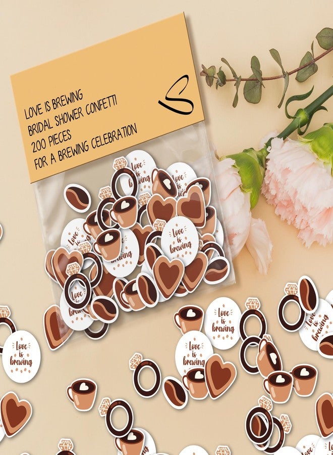 Stofinity Love Is Brewing Bridal Shower Decorations - 200 Pcs Coffee Themed Bridal Shower Decor, Engagement Party Favor Coffee Confetti For Table - Image 1