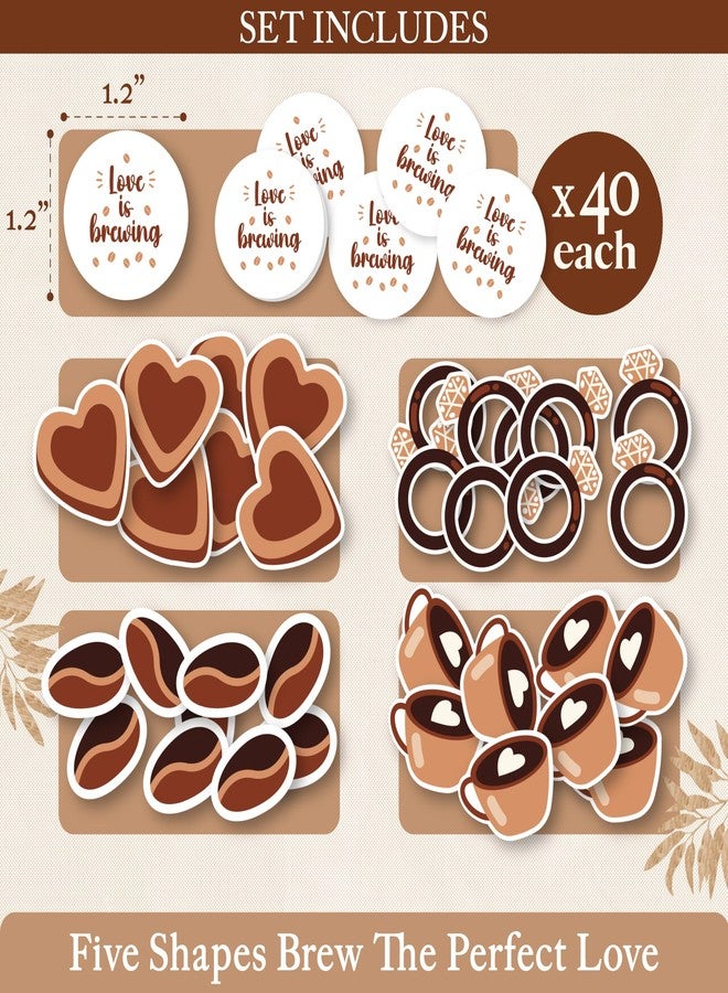 Stofinity Love Is Brewing Bridal Shower Decorations - 200 Pcs Coffee Themed Bridal Shower Decor, Engagement Party Favor Coffee Confetti For Table - Image 2