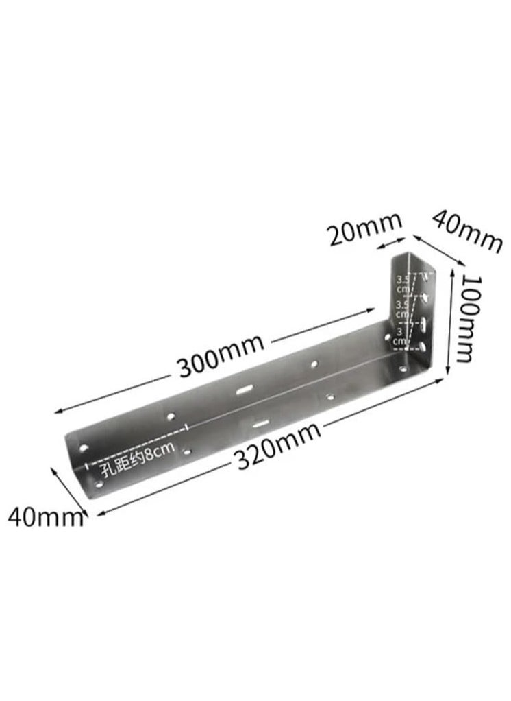 Rubik Shelf Brackets 12.6 inch - 2pcs Hidden Suspended Wall Mounted Heavy Duty Corner Brace Joint Right Angle L Shaped Bracket for DIY Table Bench Countertop - Silver  - Image 2