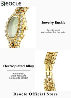 REOCLE Women's Wrist Watches Diamond Bracelet Watch Fashion Casual Quartz Watch Rhinestone ling Iced Out Wrist Watch Best Gift for Ladies  - Image 5