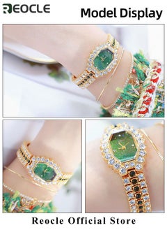 REOCLE Women's Wrist Watches Diamond Bracelet Watch Fashion Casual Quartz Watch Rhinestone ling Iced Out Wrist Watch Best Gift for Ladies  - Image 4