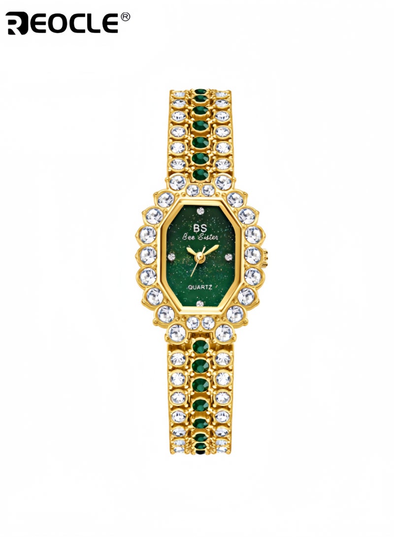 REOCLE Women's Wrist Watches Diamond Bracelet Watch Fashion Casual Quartz Watch Rhinestone ling Iced Out Wrist Watch Best Gift for Ladies - Image 1