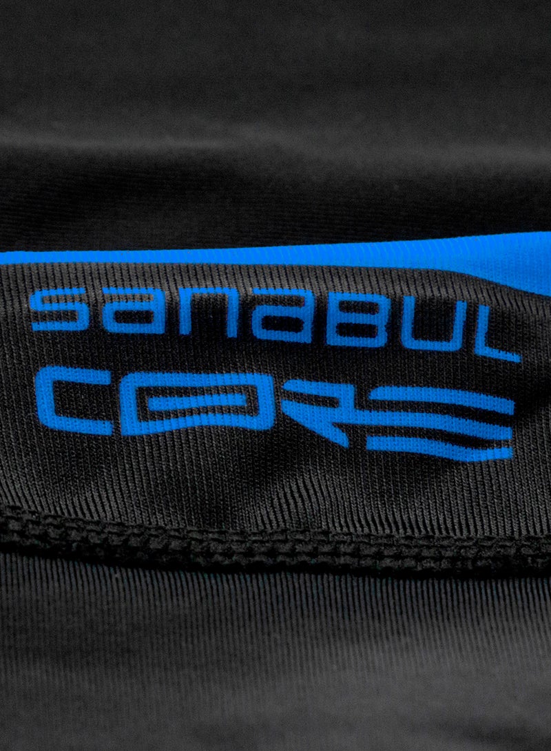 Sanabul  Sanabul Core Short Sleeve Rash Guard – Quick Dry Compression Shirt for Men Black/BLUE, SMALL - Image 4