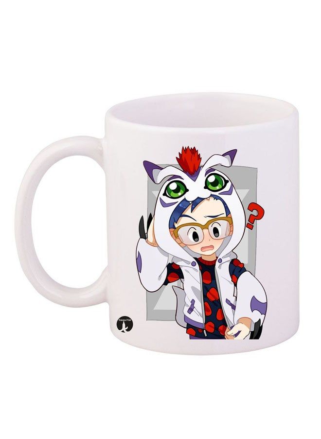RKN Digimon Printed Mug White/Purple/Red 12ounce - Image 2