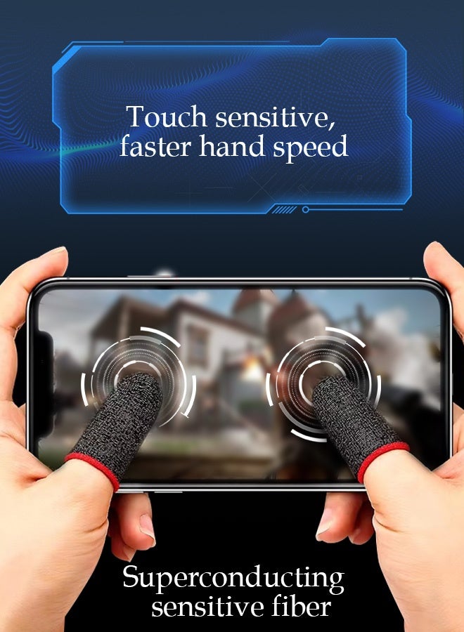 Gaming Finger gloves, Gaming Finger Sleeves, 0.3mm Silver Fiber dedales Gamer, Smooth Operation, Anti-Sweat, Extremely Thin,Maximum Touch Response,Comfortable fit, Fit Mobile Phone Tablet Devices（4 pairs） - Image 2