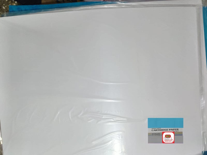FIRST CLICK Cartridge Sheet Snow White Drawing Paper 140 GSM (56 x 71 cm) Pack of 5 Sheets Chart Papers - Image 5