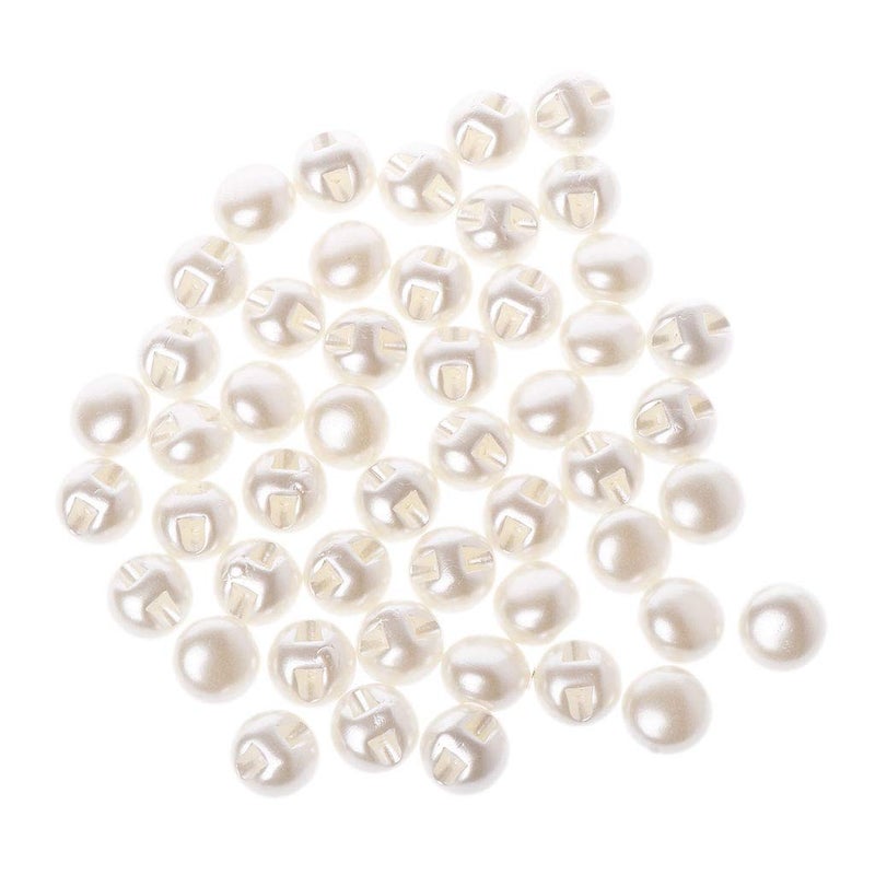 11mm Round Sewing Pearl Buttons with Hole50 pcs White Plastic Pearl Decorative Buttons for DIY Sewing Crafts