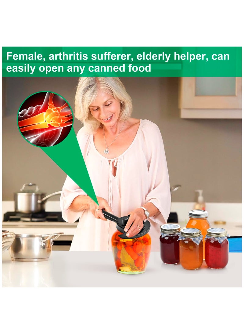 SOLARAE Jar Opener for Weak Hands, New Open Jars with Ease - Jar Opener for Seniors with Arthritis, Adjustable Lid Opener/Bottle Opener-Can Openers, for Seniors with Arthritis Kitchen top Gadgets (Black) - Image 2