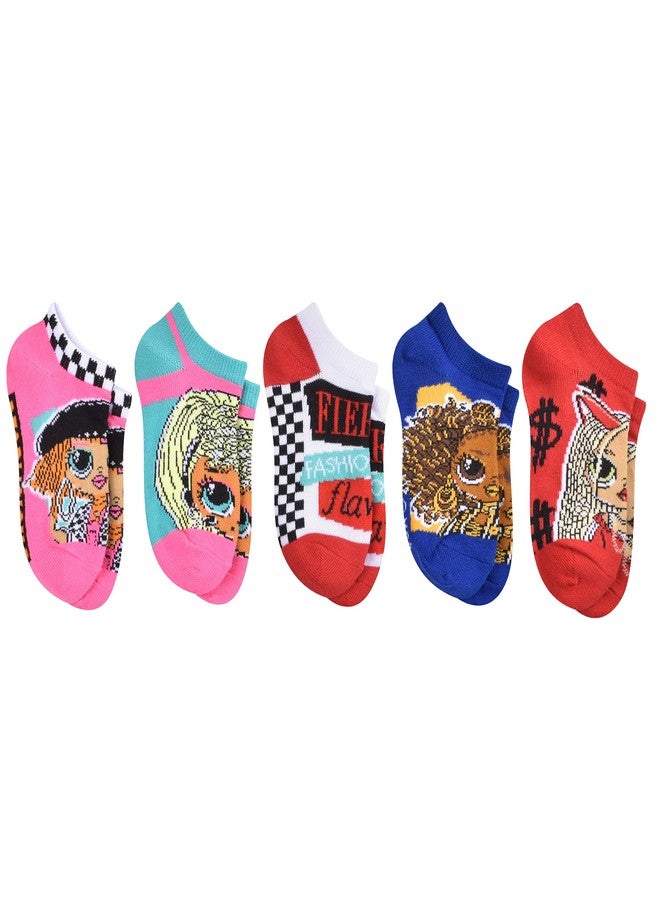 L.O.L. Surprise! Womens Omg Dolls No Show Socks, Pink (5 Pack), Medium US - Image 1