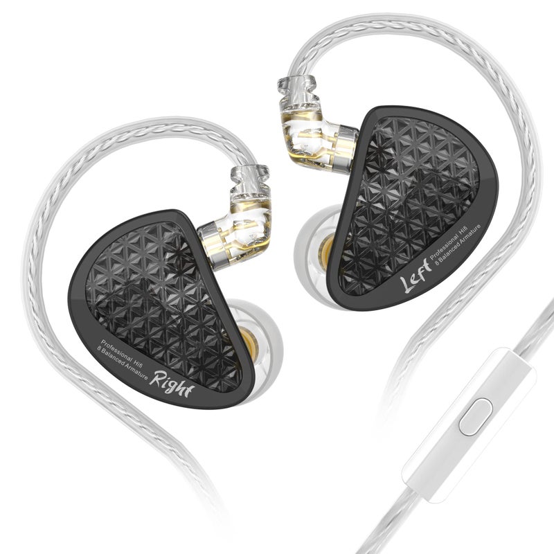 Linsoul KZ AS16 Pro Wired Earbuds 16BA Balanced Armature Drivers Earphones HiFi Bass in Ear Monitor Earphones with Detachable 075mm 2 pin Cable Black with Mic - Image 2