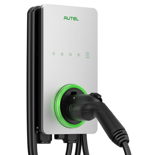 Autel Home Level 2 EV Charger up to 50Amp, 240V, Indoor/Outdoor Car Charging Station, Flexible 25-Foot Cable,Hardwired, Silver - Image 1