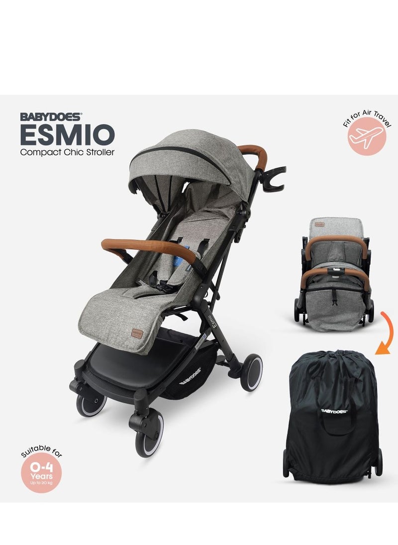 BABYDOES - Esmio - Baby Stroller With 5-Point Harness, Adjustable Backrest And Footrest, 3-Step Canopy, One-Click Brake System, 0-3 Year (Up To 20 Kg) - Grey - Image 1