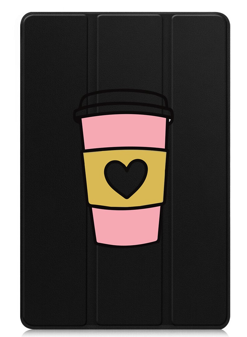 Theodor Protective Flip Case For Samsung Galaxy Tab S6 Lite (2024) With Trifold Stand Auto Wake Sleep Shockproof Cover Coffee Mug - Image 1