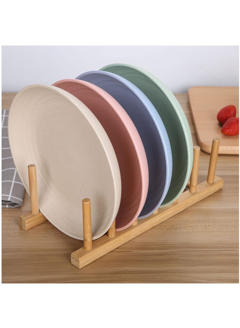 MileMelo 4-Piece Wheat straw life Unbreakable Plates Reusable Plate Set Healthy for Kids Children Toddler & Adult, BPA Free & Eco-Friendly Medium 20cm - Image 4