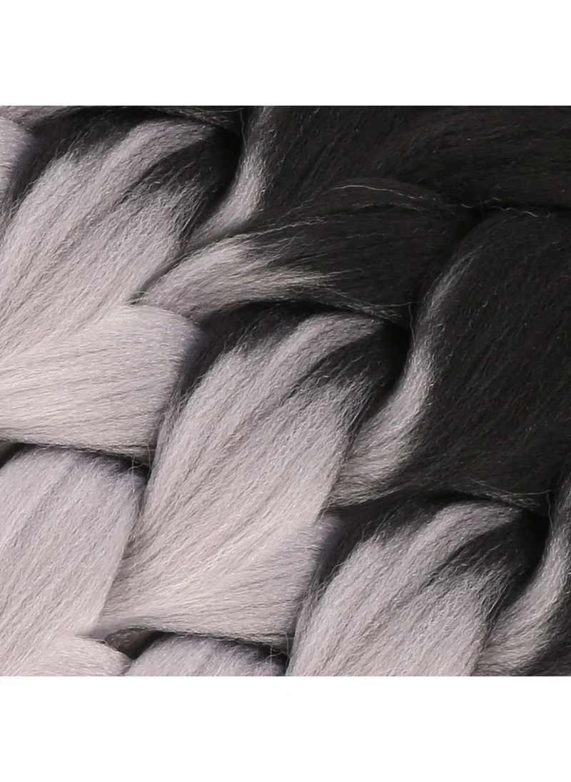 Lisinya Afro Braid Synthetic Color Transition Hair 100 G. Black Medium Tone Gray