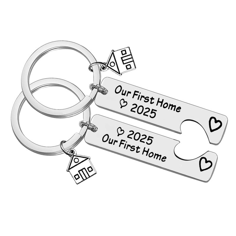 Xiahuyu Our First Home 2025 Keychain Set for New Home Keychain Gift Housewarming Gifts for New Homeowner Couples First Home Gift New House Keychain for Friends Family New Home Owners - Image 1