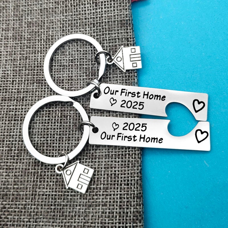 Xiahuyu Our First Home 2025 Keychain Set for New Home Keychain Gift Housewarming Gifts for New Homeowner Couples First Home Gift New House Keychain for Friends Family New Home Owners - Image 5