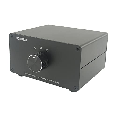 SOLUPEAK 3-Way XLR Stereo Audio Switch Box, Balanced Audio Converter, Passive Signal Source Audio Input Selector Switcher Splitter Box 3 in 1 Out (X301) - Image 3
