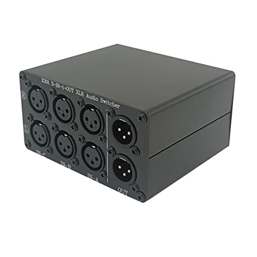 SOLUPEAK 3-Way XLR Stereo Audio Switch Box, Balanced Audio Converter, Passive Signal Source Audio Input Selector Switcher Splitter Box 3 in 1 Out (X301) - Image 2