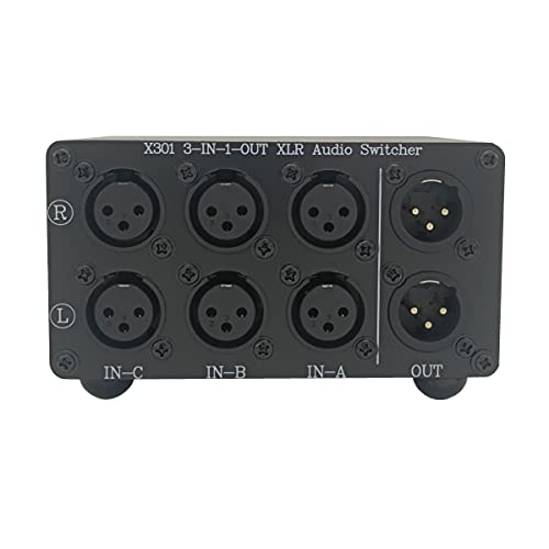 SOLUPEAK 3-Way XLR Stereo Audio Switch Box, Balanced Audio Converter, Passive Signal Source Audio Input Selector Switcher Splitter Box 3 in 1 Out (X301) - Image 5